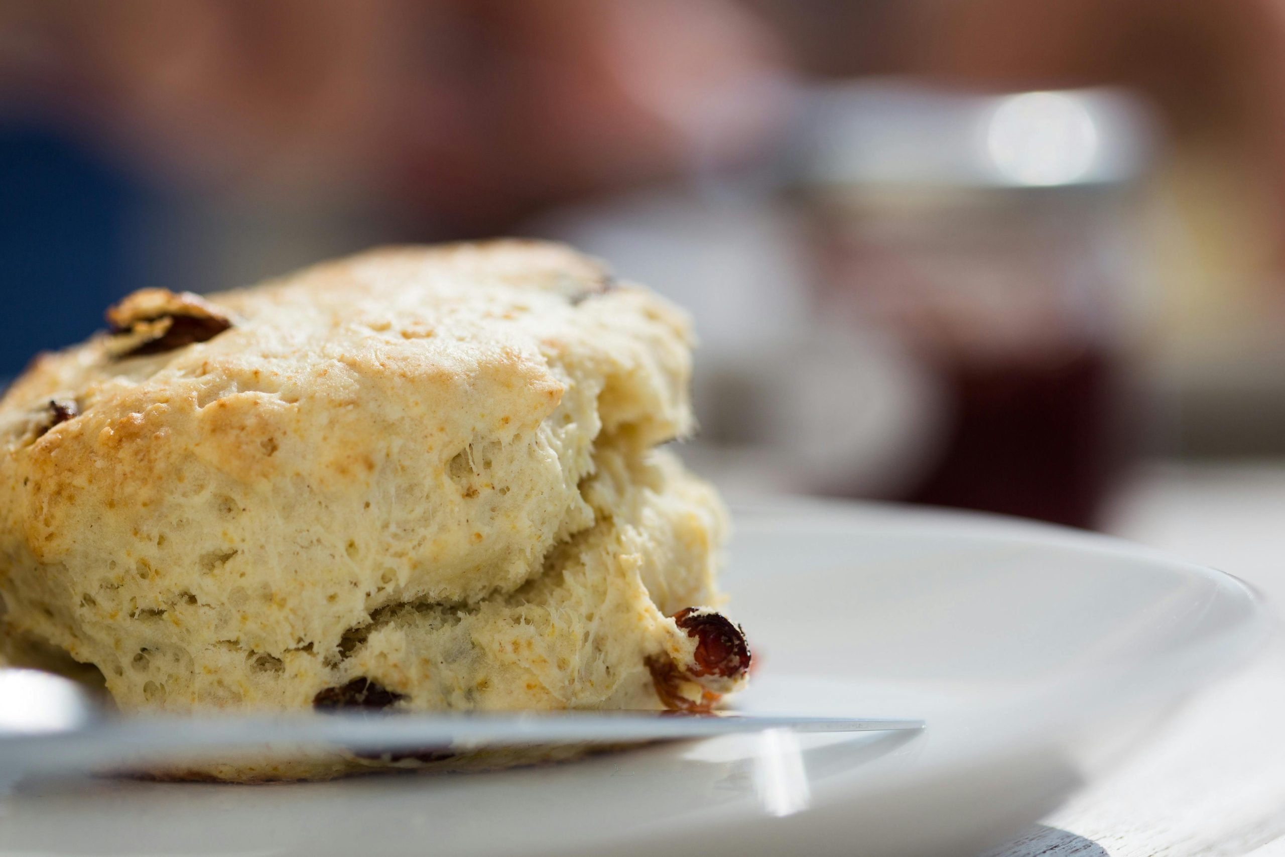 Fruit scone with jam